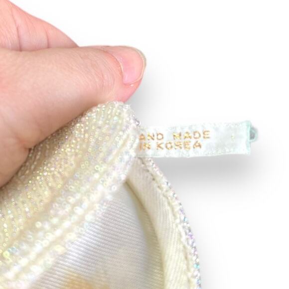 Vintage Cream Beaded Clutch With Wrist Strap And Change Purse - Picture 7 of 10